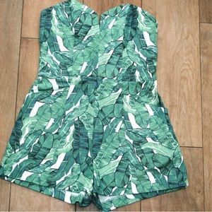 H&M CONSCIOUS leaf print playsuit US SIZE 8